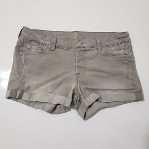 Grey Jean shorts by 7 For All Mankind